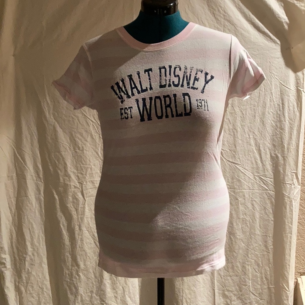 Disney World - T-shirt - Pink/White stripe - L